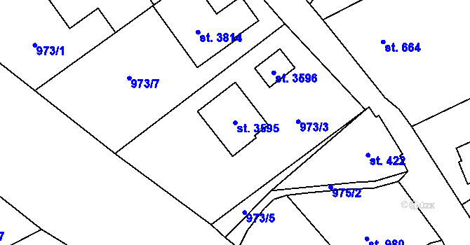 Parcela st. 3595 v KÚ Vrchlabí, Katastrální mapa