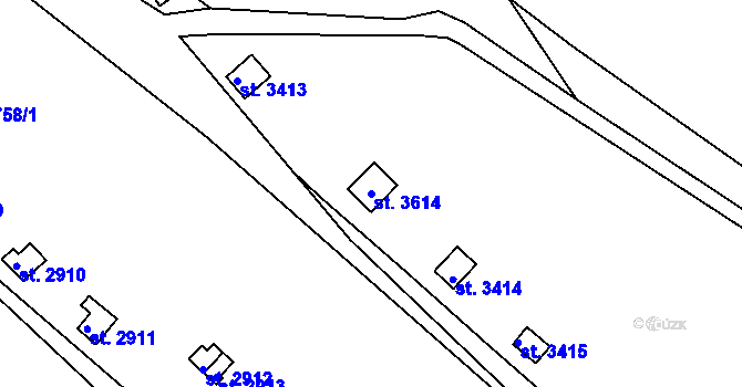 Parcela st. 3614 v KÚ Vrchlabí, Katastrální mapa