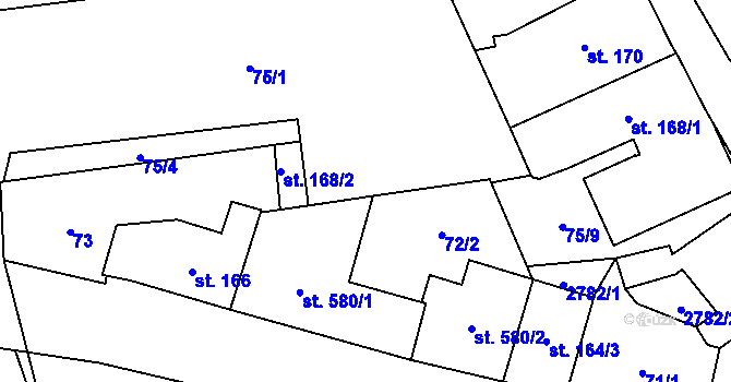 Parcela st. 75/3 v KÚ Vrchlabí, Katastrální mapa