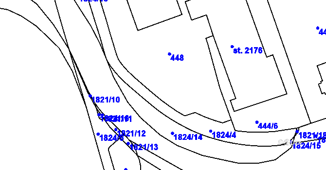 Parcela st. 444/1 v KÚ Vrchlabí, Katastrální mapa