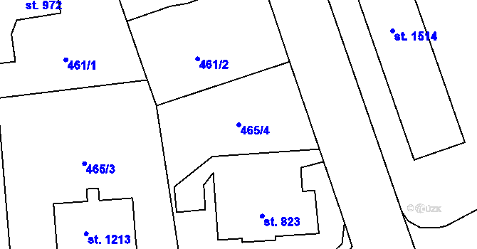 Parcela st. 465/4 v KÚ Vrchlabí, Katastrální mapa