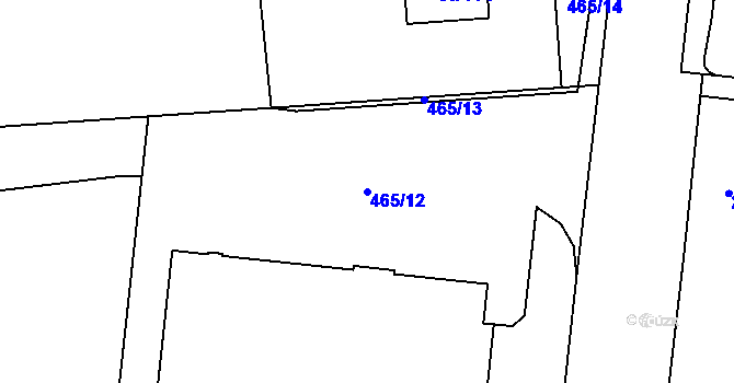 Parcela st. 465/12 v KÚ Vrchlabí, Katastrální mapa