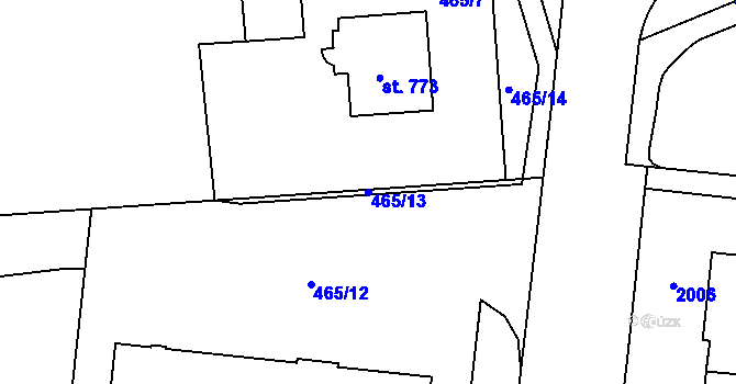 Parcela st. 465/13 v KÚ Vrchlabí, Katastrální mapa