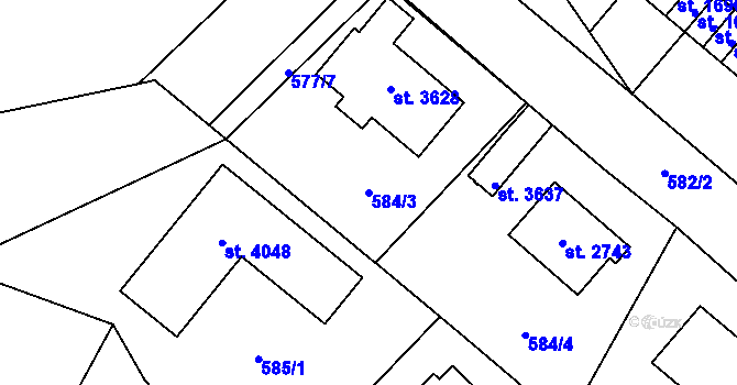 Parcela st. 584/3 v KÚ Vrchlabí, Katastrální mapa