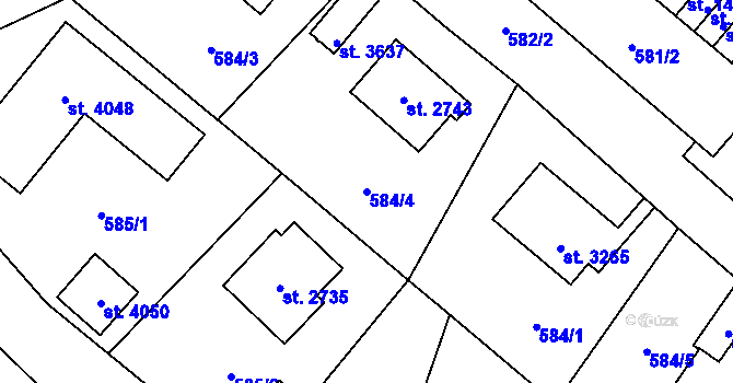Parcela st. 584/4 v KÚ Vrchlabí, Katastrální mapa