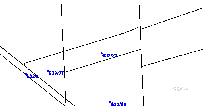 Parcela st. 632/23 v KÚ Vrchlabí, Katastrální mapa