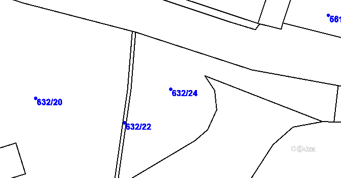 Parcela st. 632/24 v KÚ Vrchlabí, Katastrální mapa