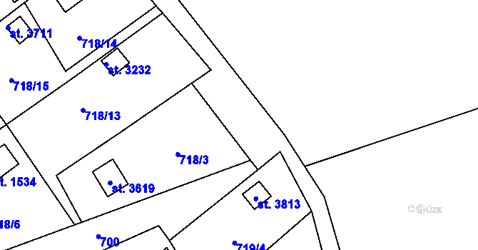 Parcela st. 718/1 v KÚ Vrchlabí, Katastrální mapa