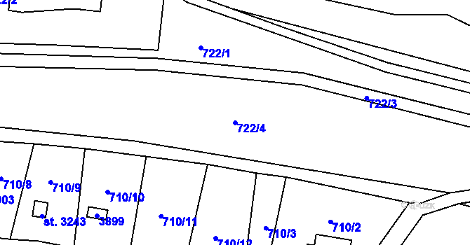 Parcela st. 722/4 v KÚ Vrchlabí, Katastrální mapa