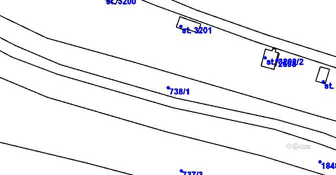 Parcela st. 738/1 v KÚ Vrchlabí, Katastrální mapa