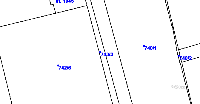 Parcela st. 743/3 v KÚ Vrchlabí, Katastrální mapa