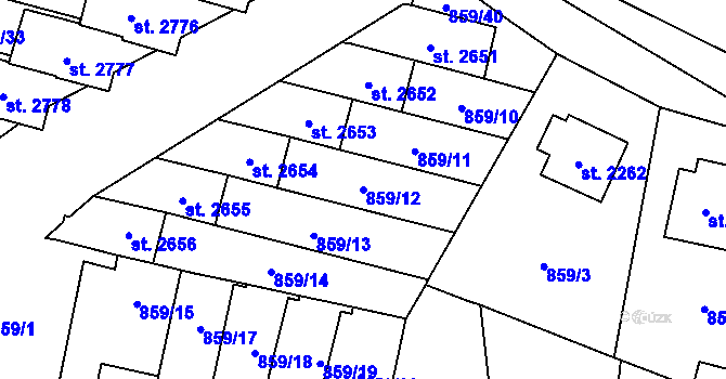 Parcela st. 859/12 v KÚ Vrchlabí, Katastrální mapa