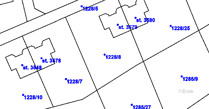 Parcela st. 1228/8 v KÚ Vrchlabí, Katastrální mapa