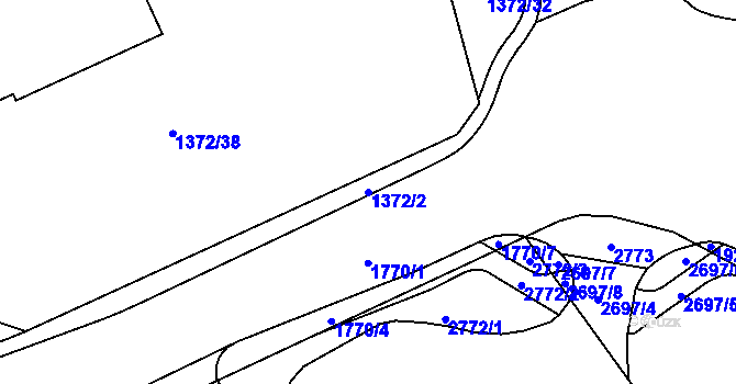 Parcela st. 1372/2 v KÚ Vrchlabí, Katastrální mapa