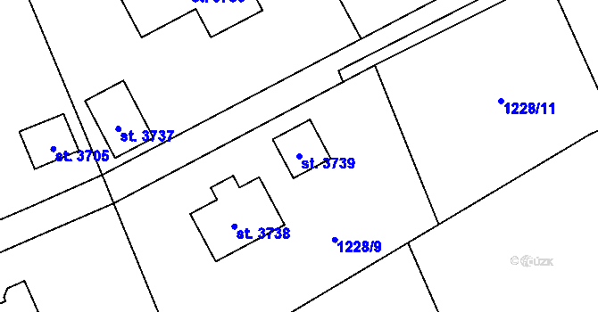 Parcela st. 3739 v KÚ Vrchlabí, Katastrální mapa