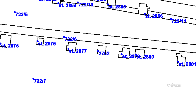 Parcela st. 2762 v KÚ Vrchlabí, Katastrální mapa