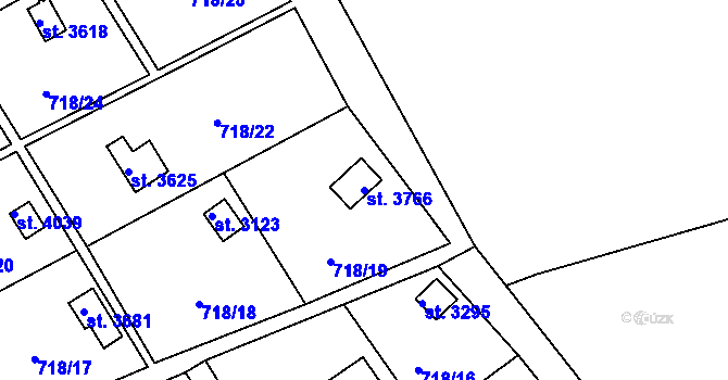 Parcela st. 3766 v KÚ Vrchlabí, Katastrální mapa