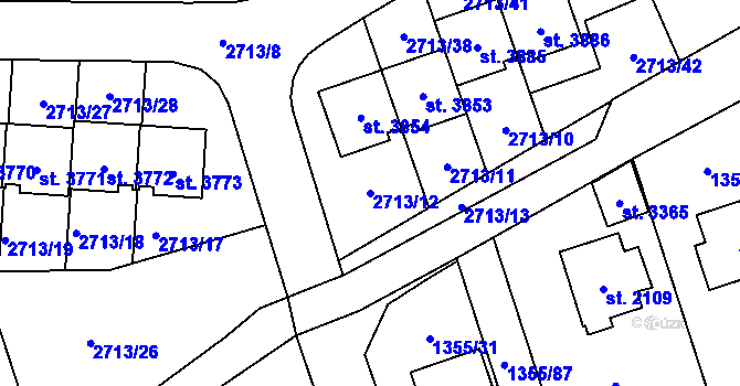Parcela st. 2713/12 v KÚ Vrchlabí, Katastrální mapa