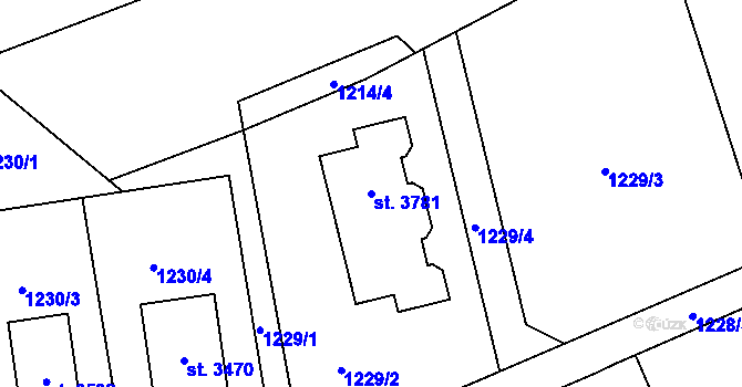 Parcela st. 3781 v KÚ Vrchlabí, Katastrální mapa