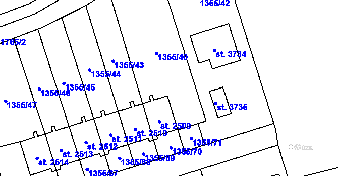 Parcela st. 1355/72 v KÚ Vrchlabí, Katastrální mapa