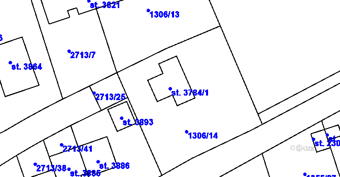 Parcela st. 3784/1 v KÚ Vrchlabí, Katastrální mapa