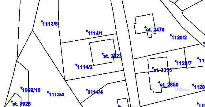 Parcela st. 3823 v KÚ Vrchlabí, Katastrální mapa