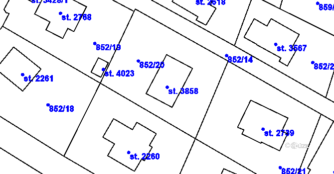 Parcela st. 3858 v KÚ Vrchlabí, Katastrální mapa