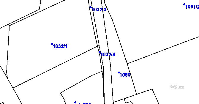 Parcela st. 1032/4 v KÚ Vrchlabí, Katastrální mapa