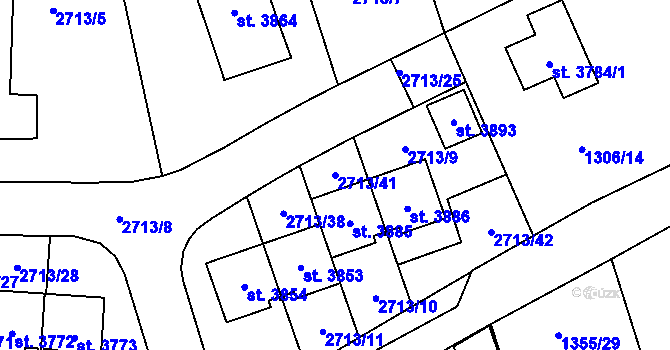Parcela st. 2713/41 v KÚ Vrchlabí, Katastrální mapa