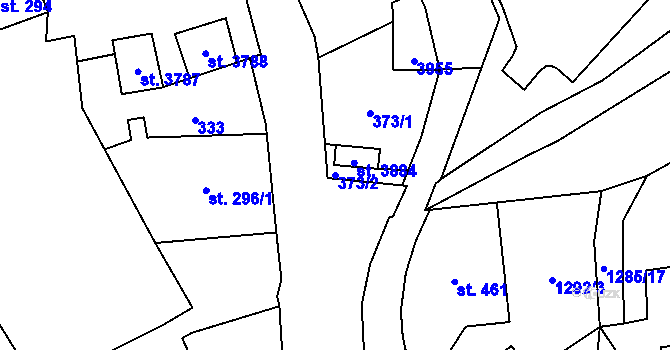 Parcela st. 373/2 v KÚ Vrchlabí, Katastrální mapa