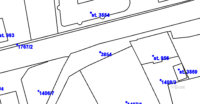 Parcela st. 3854 v KÚ Vrchlabí, Katastrální mapa