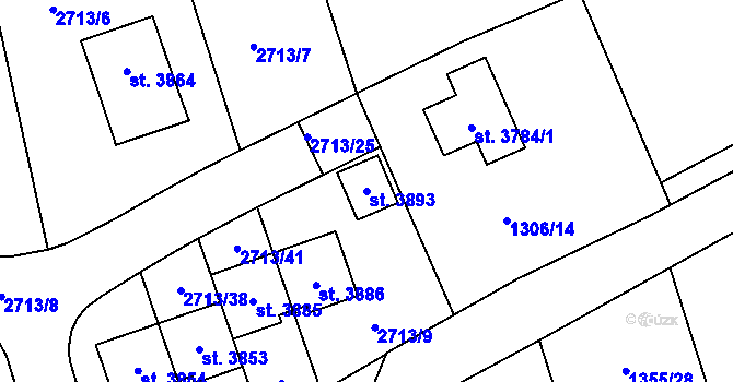 Parcela st. 3893 v KÚ Vrchlabí, Katastrální mapa