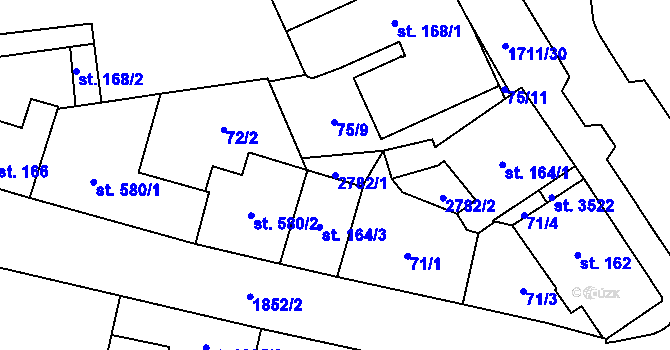 Parcela st. 2782/1 v KÚ Vrchlabí, Katastrální mapa