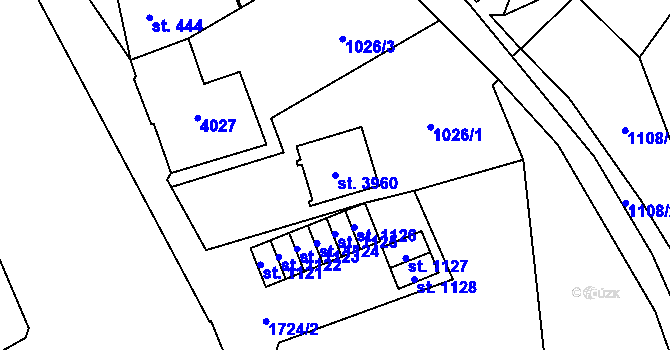 Parcela st. 3960 v KÚ Vrchlabí, Katastrální mapa