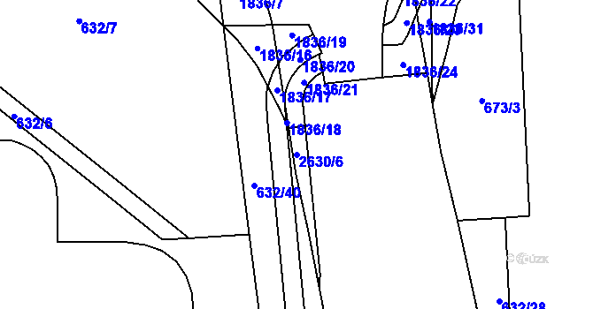 Parcela st. 2630/6 v KÚ Vrchlabí, Katastrální mapa