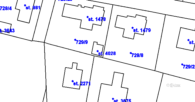 Parcela st. 4028 v KÚ Vrchlabí, Katastrální mapa