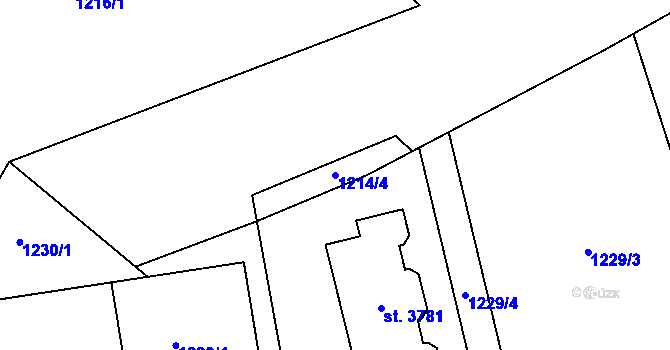Parcela st. 1214/4 v KÚ Vrchlabí, Katastrální mapa