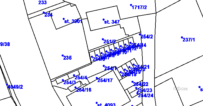 Parcela st. 254/8 v KÚ Vrchlabí, Katastrální mapa