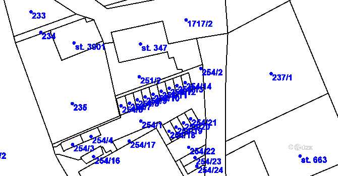Parcela st. 254/12 v KÚ Vrchlabí, Katastrální mapa