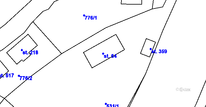 Parcela st. 64 v KÚ Podhůří-Harta, Katastrální mapa