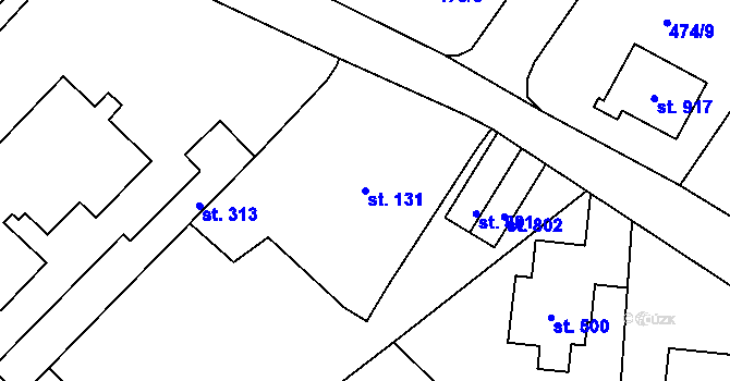 Parcela st. 131 v KÚ Podhůří-Harta, Katastrální mapa