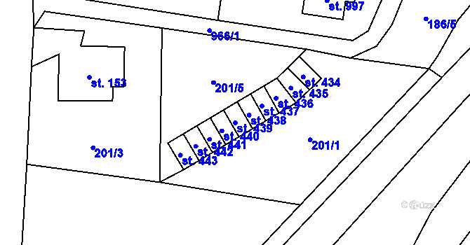 Parcela st. 439 v KÚ Podhůří-Harta, Katastrální mapa