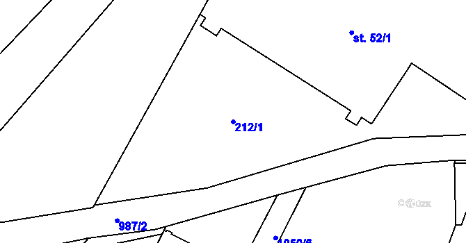 Parcela st. 212/1 v KÚ Podhůří-Harta, Katastrální mapa