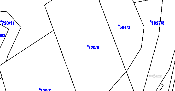 Parcela st. 720/6 v KÚ Podhůří-Harta, Katastrální mapa