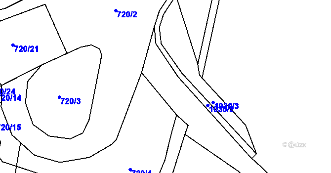 Parcela st. 720/19 v KÚ Podhůří-Harta, Katastrální mapa