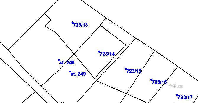 Parcela st. 723/14 v KÚ Podhůří-Harta, Katastrální mapa