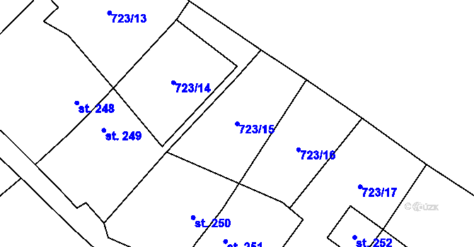 Parcela st. 723/15 v KÚ Podhůří-Harta, Katastrální mapa