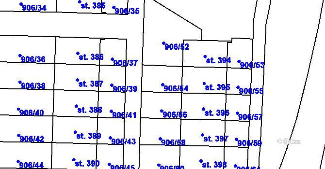 Parcela st. 906/54 v KÚ Podhůří-Harta, Katastrální mapa
