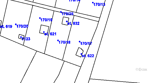 Parcela st. 170/17 v KÚ Podhůří-Harta, Katastrální mapa