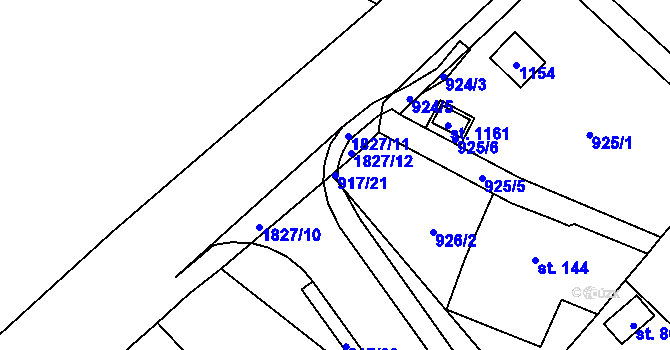 Parcela st. 917/21 v KÚ Podhůří-Harta, Katastrální mapa